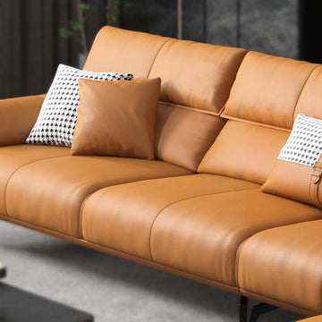 126" Modern L-Shaped Orange Upholstered Sectional Sofas with Chaise-Richsoul-Furniture,Living Room Furniture,Sectionals